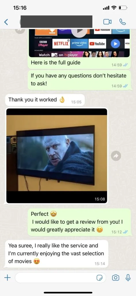 Nikon IPTV WhatsApp Support Chat Proof 1