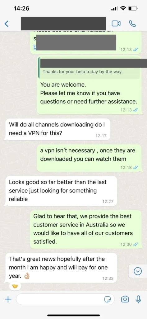 Nikon IPTV WhatsApp Support Chat Proof 3